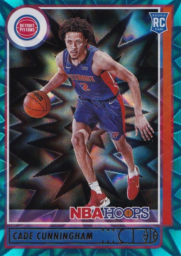 Cade Cunningham 2021-22 Panini NBA Hoops Teal Explosion Rookie RC #201 Pistons