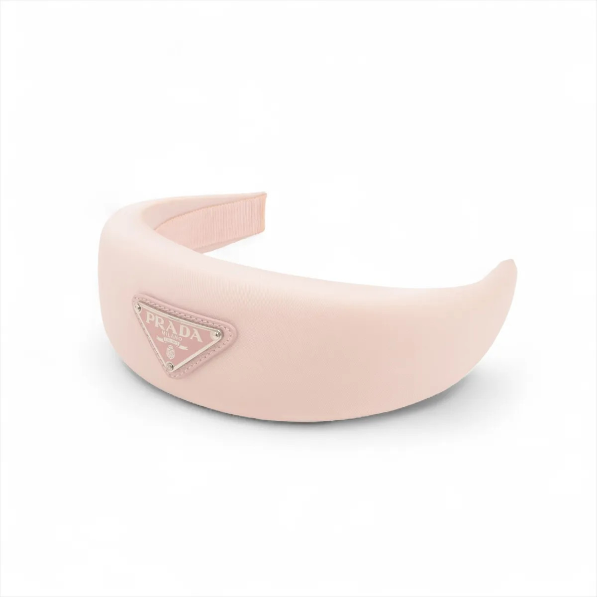 Prada Triangle logo Headband Nylon Pink Re Nylon Re Nylon