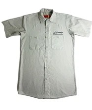 Red Cap Shirt Men's Size Small Tan Conejo Recreation Parks Skate Work Style