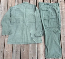 US Army Jungle Jacket & Pants - OG 107 Ripstop Poplin 60s Vietnam