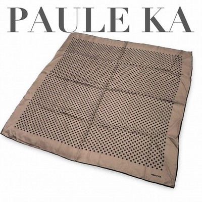 PAULE KA Brown Dot Scarf Luxury Fashion Accessory 63x62 cm