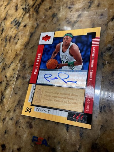 PAUL PIERCE #1/1 Auto 2004 Upper Deck Hardcourt Etched Endorsements Floor Patch
