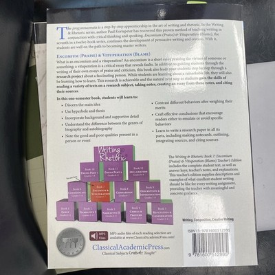 Writing & Rhetoric Book 7: Encomium & Vituperation, Teacher's Edition