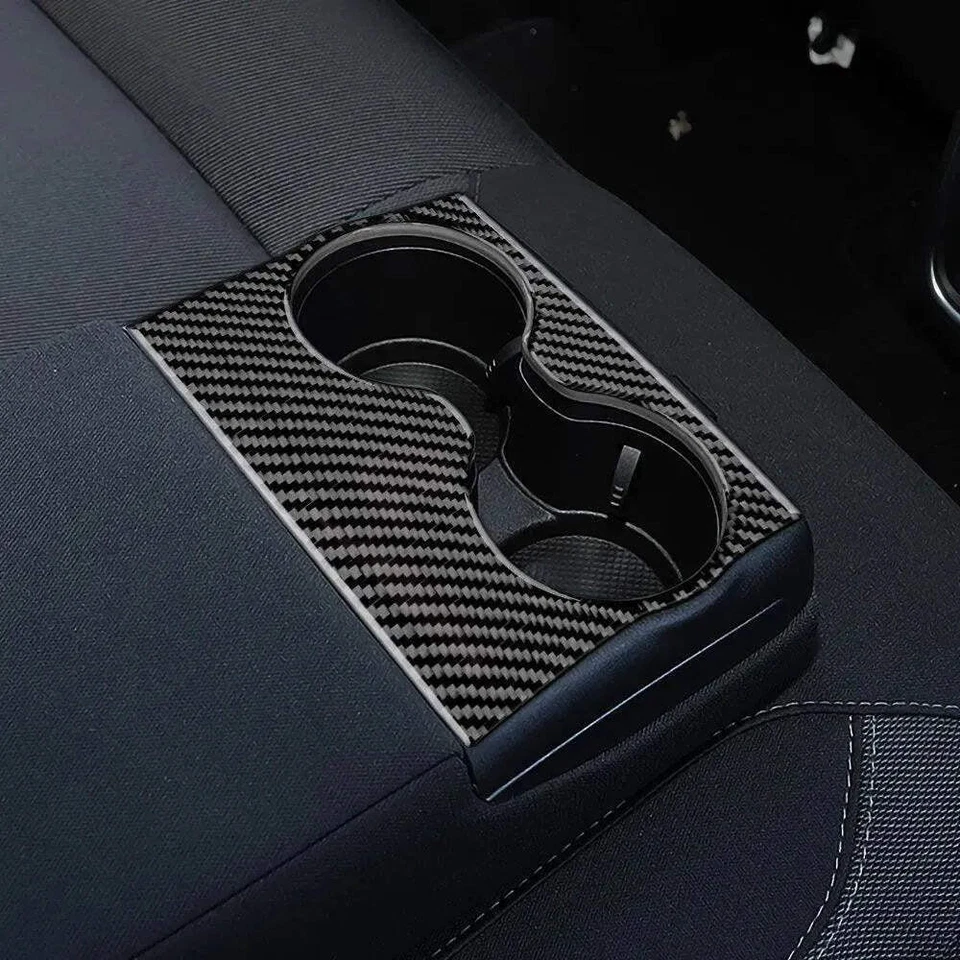 Reposabrazos central asiento trasero fibra de carbono real Dodge Charger 2015-2023 Foto 4 de 4