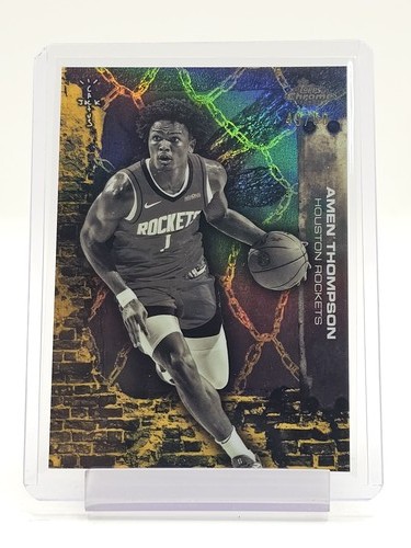 AMEN THOMPSON 2025-26 TOPPS CHROME CACTUS JACK GOLD /50 #55 ROCKETS Q3882