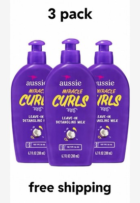 #ad ✨3 Pack Aussie Miracle Curls Leave In Detangling Milk 6.7 oz SHIPS NOW🚀 $19.95