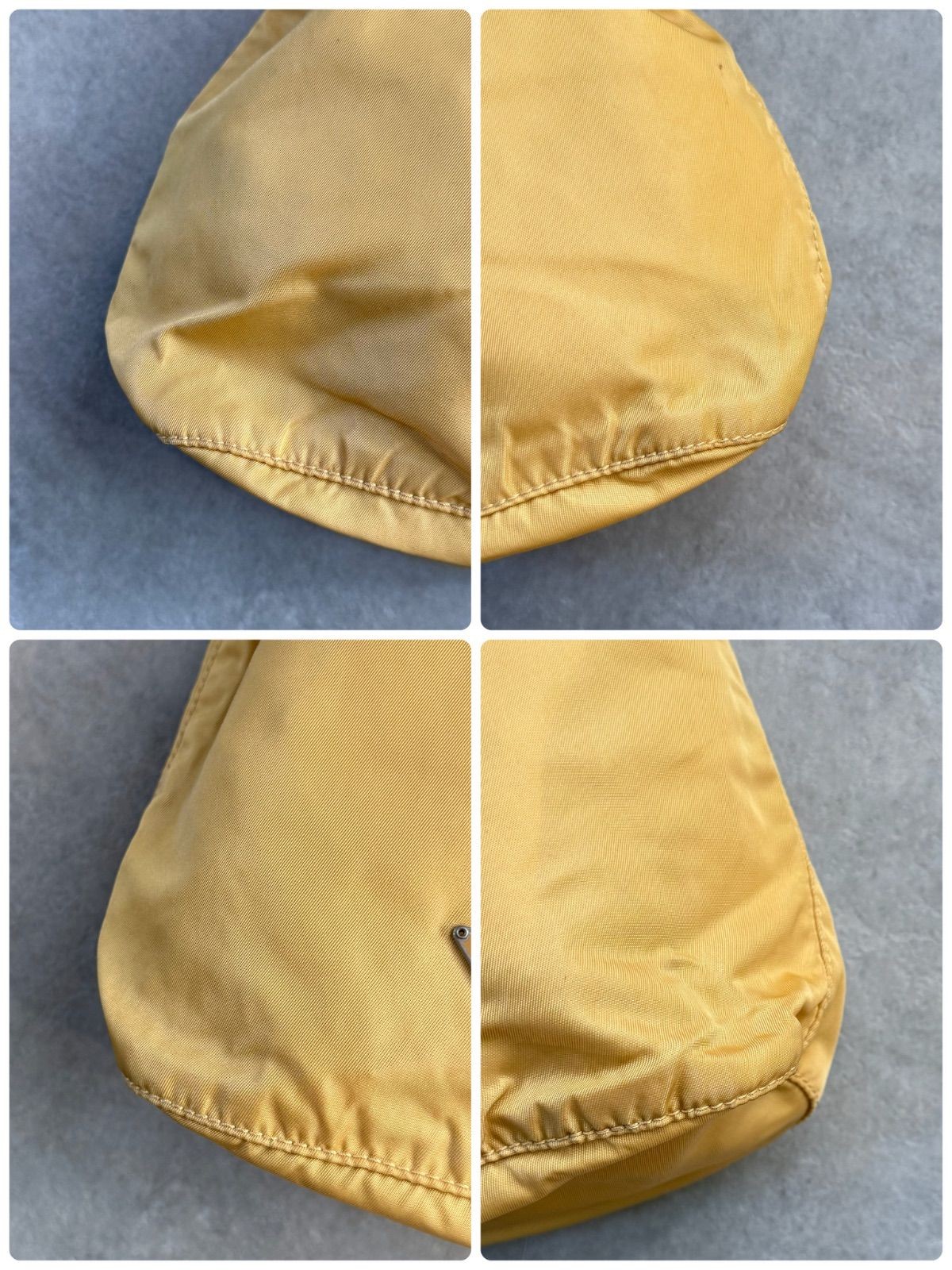 PRADA Nylon Triangle Logo Drawstring Bag Yellow W… - image 8