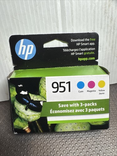 HP 951 3 Farben Tintenpatrone Cyan Magenta Gelb Original-Zubehör-Hersteller 3er-Pack Ablaufdatum 10/2026