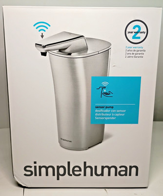 Simple Human Brushed Nickel Automatic Soap Dispenser Compact Sensor Pump    NEW