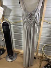 Scott McClintock Women s Long Silver Sparkly Rhinestone Formal Gown Dress Sz 8