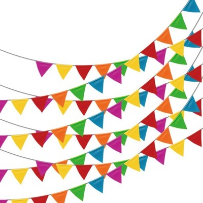 250pcs Multicolor Pennant Flags,LOOBJOYGAME 263Ft Nylon Fabric Decorations Gr...