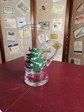 Waechtersbach Christmas Tree Clear Glass Beverage Pitcher 64 Oz Vintage
