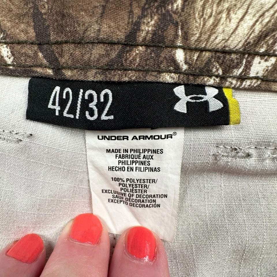 Under Armour Storm Pants Mens 42x32 Ripstop RealTree Camo Field Cargo Hunting - Image 4 of 4