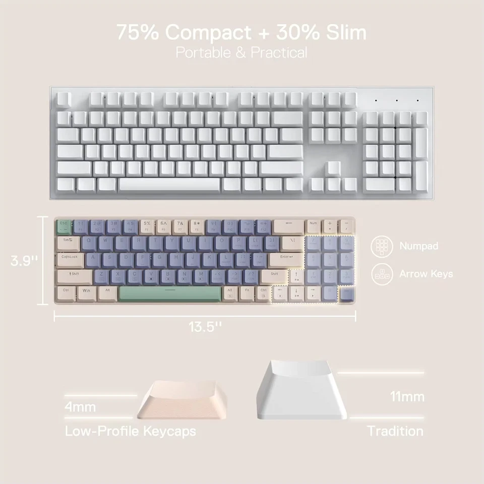Redragon BS8772 Wireless Keyboard and Mouse Combo,78 Keys 2.4Ghz Wireless Low-Pr - Image 4 of 4