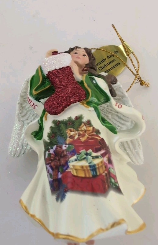 Heavenly Angels Christmas Ornament Tis The Season To Be Jolly Danbury Mint