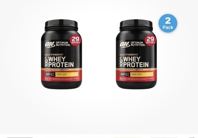 Optimum Nutrition 100% Whey Protein Powder - Banana Cream, 2lb (2pk) Exp. 1/27