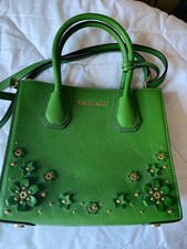 Michael Kors Bag - Mercer Floral Medium Messenger - Leather True Green