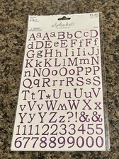 The Paper Studio Purple Alphabet Stickers Glitter 1 Sheet