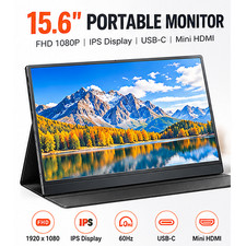 15.6" Portable Monitor FHD 1080P IPS USB-C Mini HDMI for Laptop PC