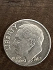 1963-D Roosevelt Dime 90% Silver US 10c Coin Circulated