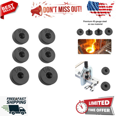 6PCS Brake Line Flaring Tool Kit Flare Adapter,3/16'' & 1/4'' Steel Adapter Double