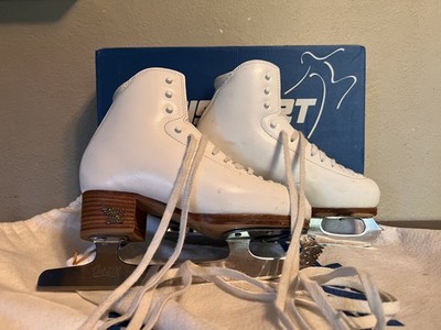 Risport RF3 Figure Skates Size 23.5 B White & MK Club 2000 Blades 