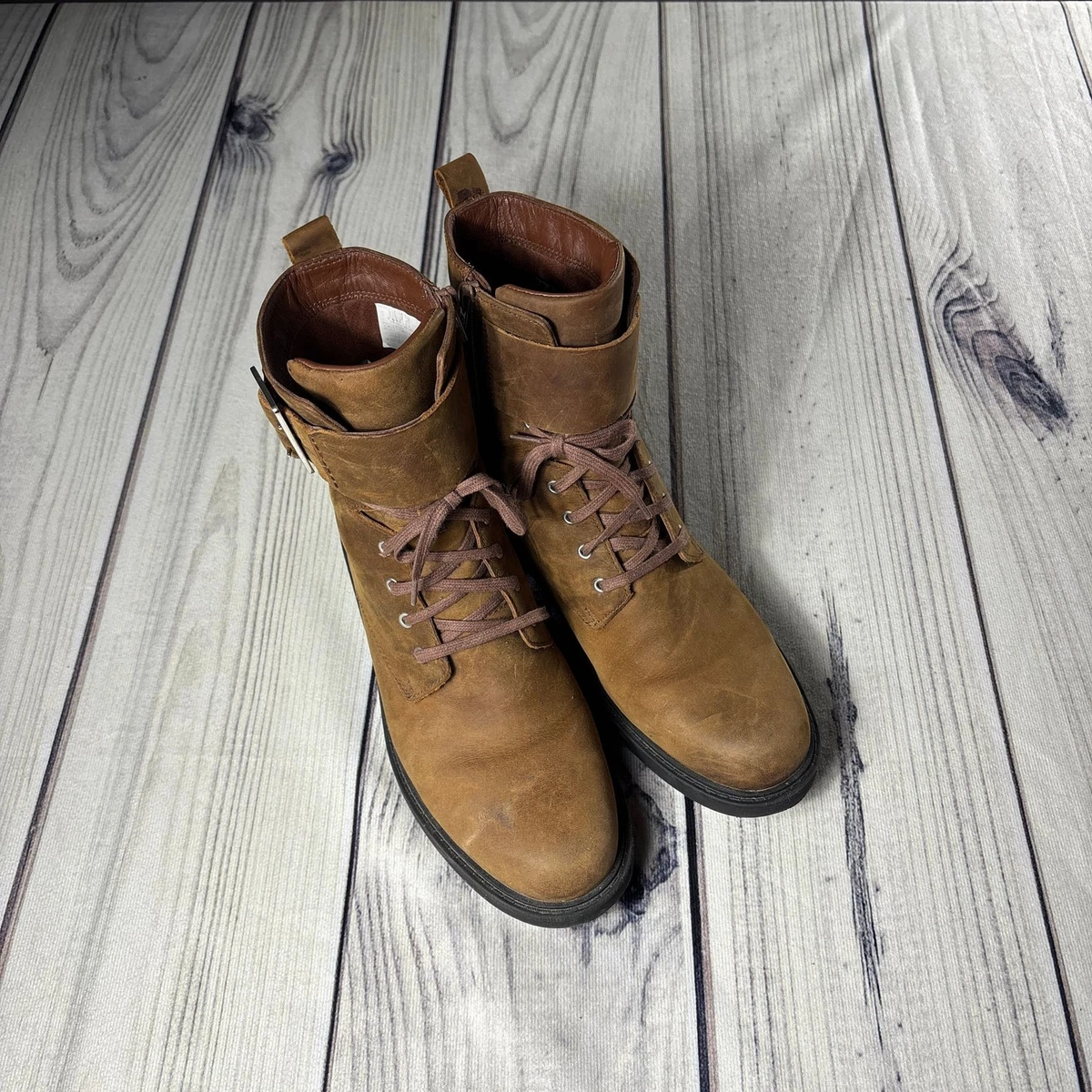 Bottines Clarks Femme - Taille 11 M - Marron Cuir - Talons Bloc - Très Bon état