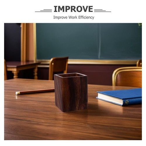  Drewniane pudełko na ołówek: biurko do pisania stacjonarny organizer - drewniane kubki na długopisy - Zdjęcie 12 z 12