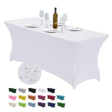 6FT Waterproof Stretch Spandex Table Cover for Rectangular Tables - Elastic F...