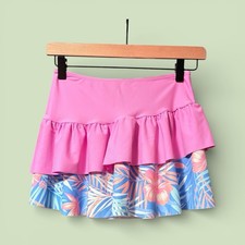Tommy Bahama Kids Beach Collection Girls Swim Skirt Sz 8 Not Lined Pink Hawaiian