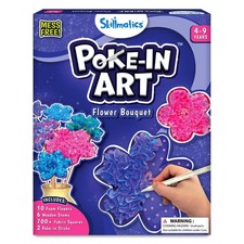 Poke-in Art Flower Bouquet DIY Wood Craft Kit Mess-Free Creative Play Ages 4-9
