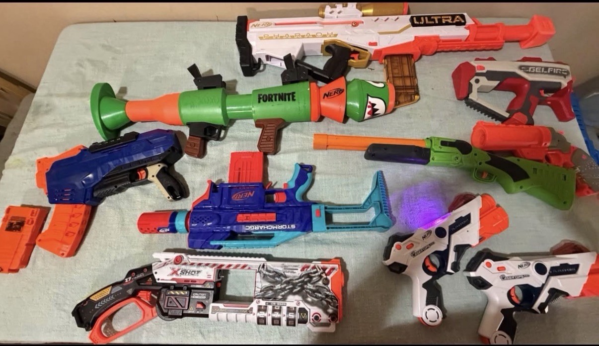 NERF Fortnite Dart Guns Lot with Laser Ops Pro AlphaPoint Bl
