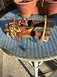 Hans Erbel Topsy Turvey German Clown Car As Is Tin Toy Car 10.5 Inches