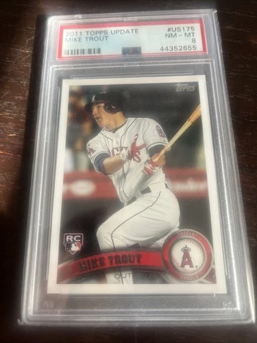 PSA 8 2011 Topps Update #US175 Mike Trout Rookie Card RC
