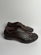 PUMA Brown Leather Low Top Sneaker Hook & Loo...