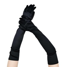Women Long Opera Party Gloves 1920s Satin Gloves Costumes Stretchy Adult Size...