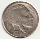 1937 US Indian Head Buffalo Nickel FULL DATE Rare 89 Year Old Collection Coin