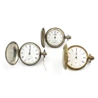 Antique Waltham 7-15j Coin & 925 Silver Key Wind Pocket Watch Lot of 3 #WB4507-1