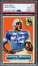 1956 Topps Lenny Moore #60 - HOF Rookie RC - PSA 6 EX-MT (AUTO 10)