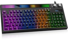 Quiet Gaming Keyboard with Sound-Sync RGB LED Display, 94-Key Wired PC Gaming...