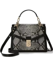 BRAHMIN Spark Collection Black Small Hallie Satchel Bag - MSRP $415
