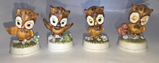 Vintage Ceramic Big Eye Owl Figurines Taiwan 3"