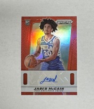 Jared McCain 2024-25 Panini Prizm Deca Signatures #PDS-MCC Red Prizm /99 Auto RC