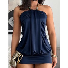 Dresses 2026 Women Bodycon Summer Sexy Party Sleeveless Mini Dress Fo