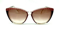 Anne Klein Ladies Cat Eye Jaoquard 140 Burgundy Geometric Gradient Sunglasses