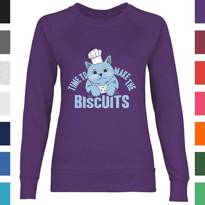 Damen Sweatshirt Time to Make the Biscuits Katze Kekse