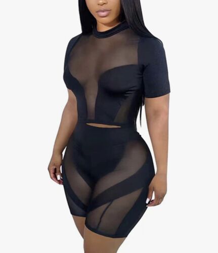 Sexy women two piece outfits / See through / X-Large - Picture 3 of 9