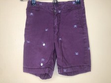 Old Navy Boys Size 5 Chino Shorts Burgundy Flat Front Adjustable Waist