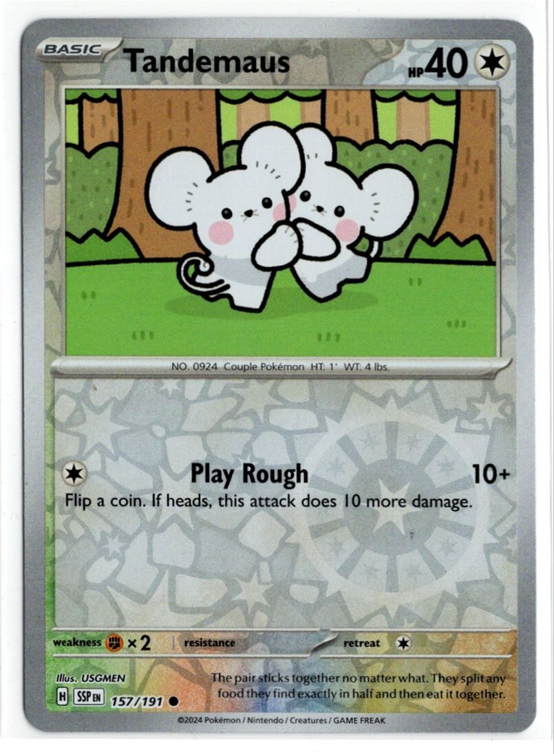 Pokemon Surging Sparks Reverse Holo 157/191 Tandemaus