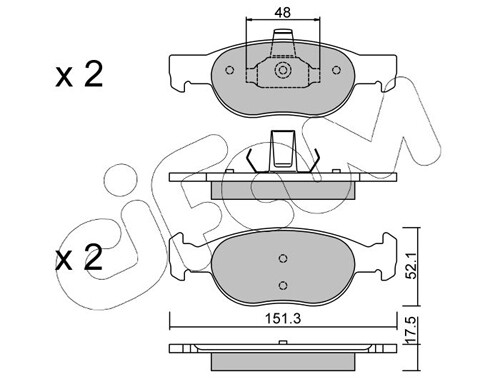 Cifam 822-079-2 Bremsbelagsatz, Scheibenbremse For Fiat-image